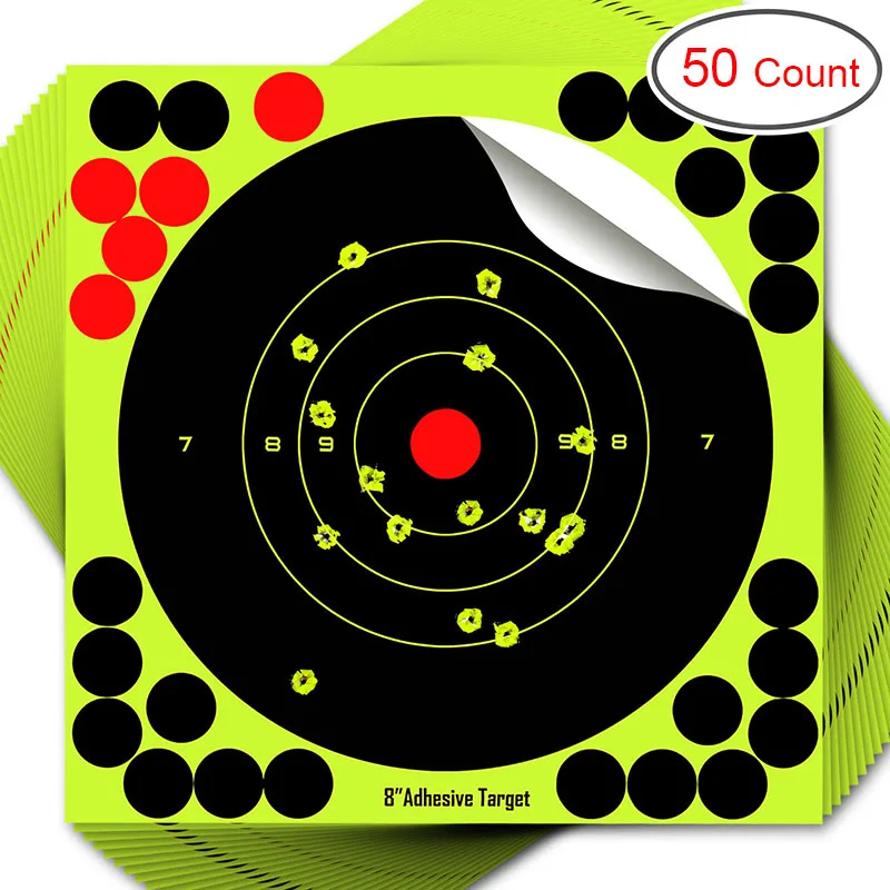 50pcs Round Target Pasters shooting stickers 8 inch Self Adhesive Stickers shooting and Hunting target Dots sticker Gun Rifles