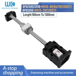 DFU2505/2510/3205 Ball Screw Double Nut Set+HM20/25 Integrated Motor Mount+BF20/25 Support+DSG25H/DSG32H Nut Housing+Coupling