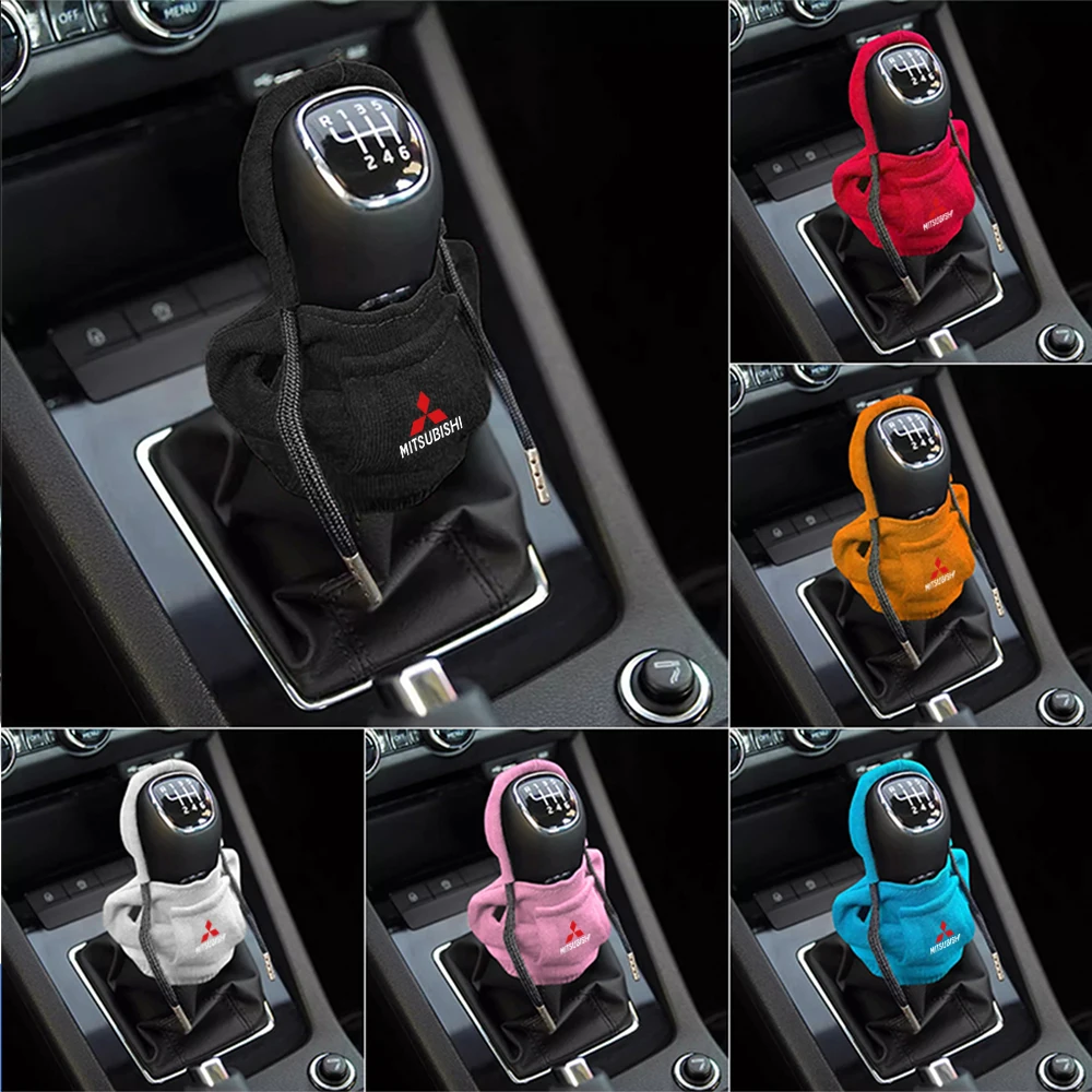 Car Gear Shift Handle Hoodie Cover Auto Shifter Knob Hoodie Protector Covers For Mitsubishi Ralliart Evo X RVR Grandis Lancer EX