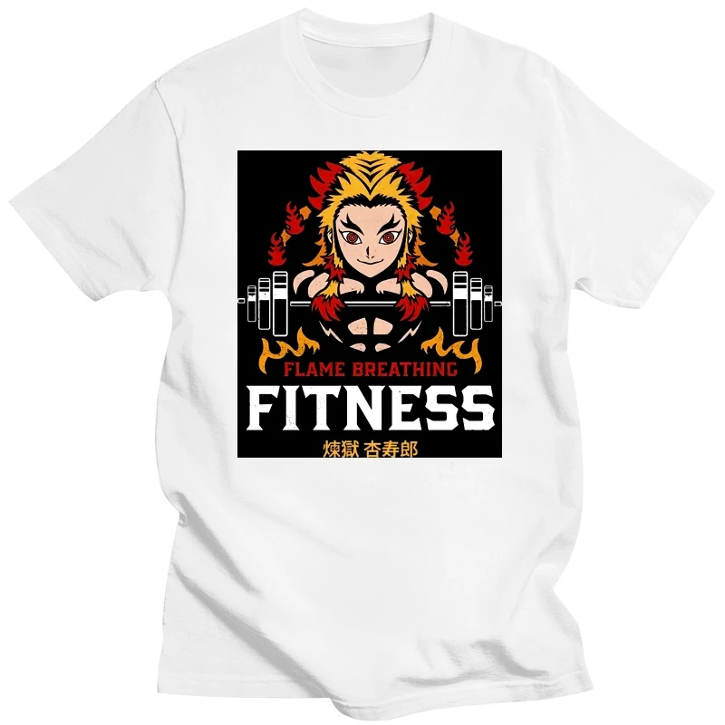 Japanese Anime Demon Slayer T-Shirt Kimetsu No Yaiba T Shirt Rengoku Kyoujurou Flame Breathing Fitness Gym T Shirts Streetwear