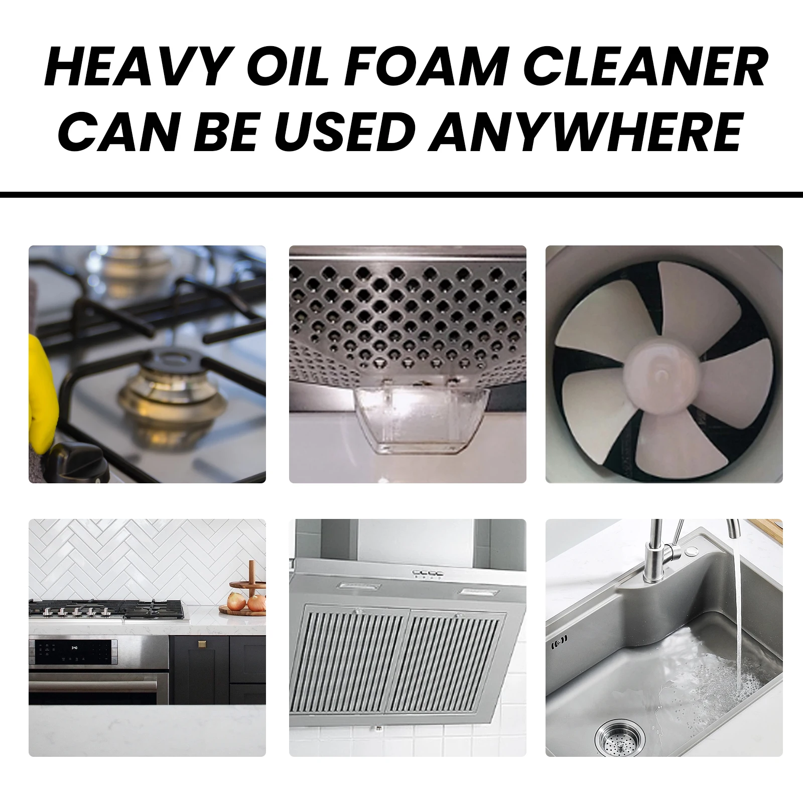 Splash Foam Spray Multipurpose Range Hood Oven Grill Stove Tile Sink Pots Fast Stubborn Oil Stain Remove Kitchen Grease Remover