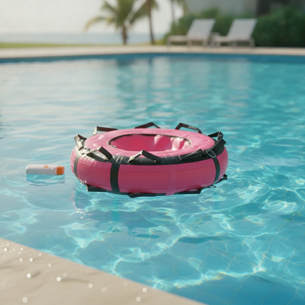 Inflatable Buoy with Handles Brightly Colored Freediving Buoy with D-Rings Floating Loop Portable Flotation Device Heavy-Duty