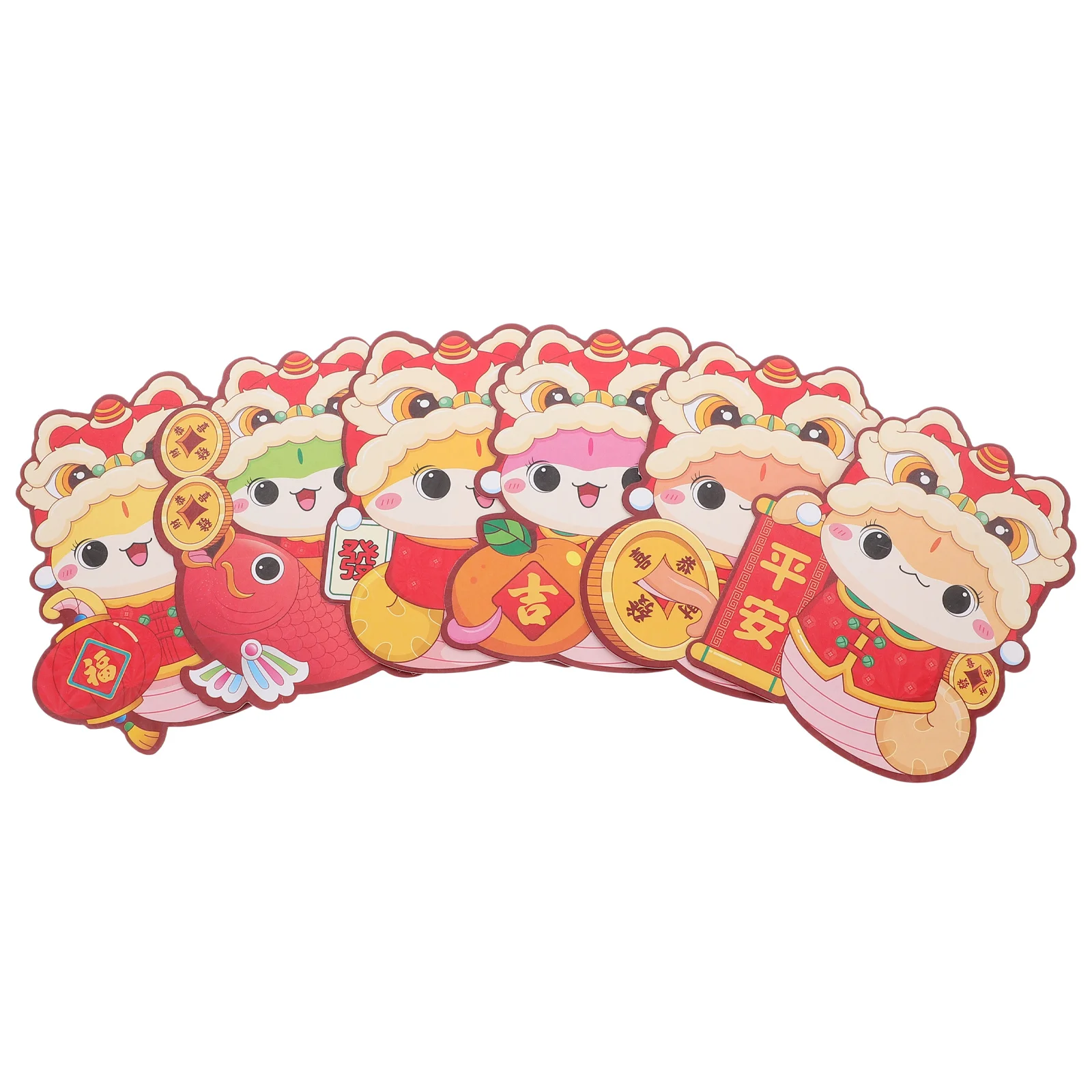 

6pcs Chinese New Year Of The Snake Red Envelopes 2025 Cute Cartoon 3D Red Pocket Lucky Money Wedding Birthday Party Gift Cash