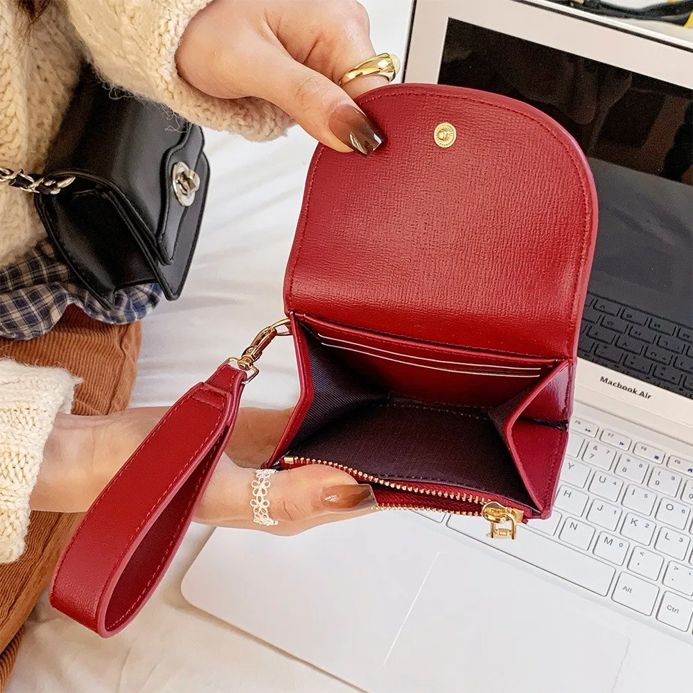 New PU Leather Women Wallets Portable Large Capacity Coin Purse Dopamine Color Small Cash Bag Female