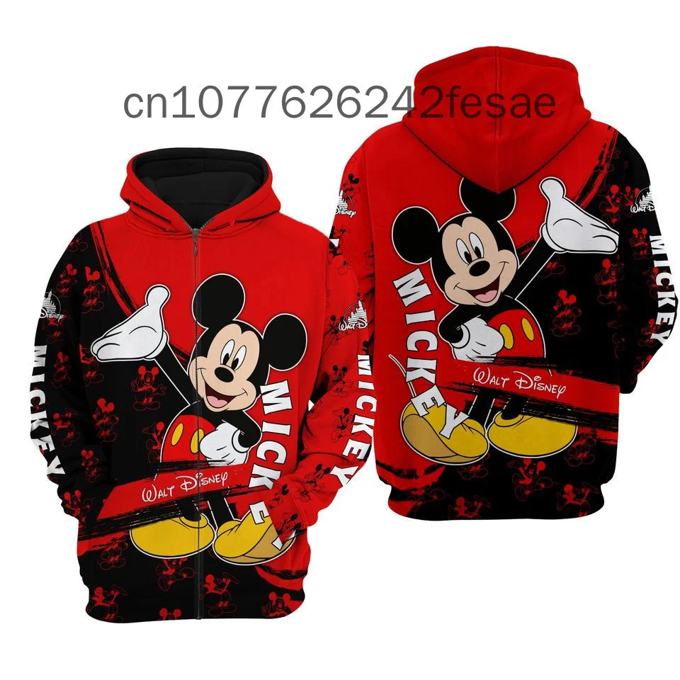 Buzz Lightyear Mens Zip Hoodie Mickey Mouse Boys Girls Hoodie 3D Print Maleficent Jacket Stitch Mens Hoodie Disney Mens Clothing