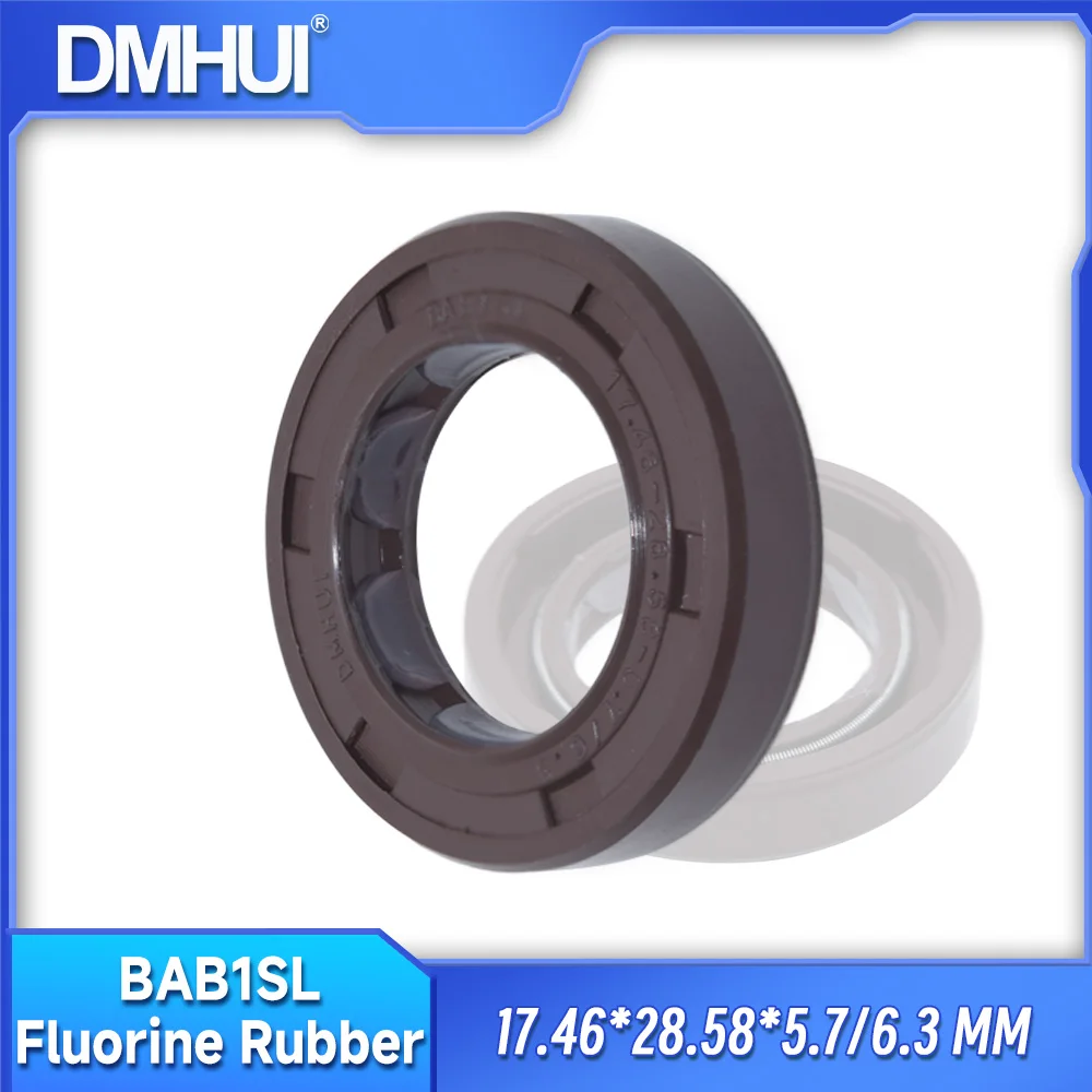 

DMHUI High Pressure BAB1SL Oil Seal 17.46x28.58x5.7/6.3mm Hydraulic Pump FKM Rubber Shaft Sealing Ring for SAM Gear Pump