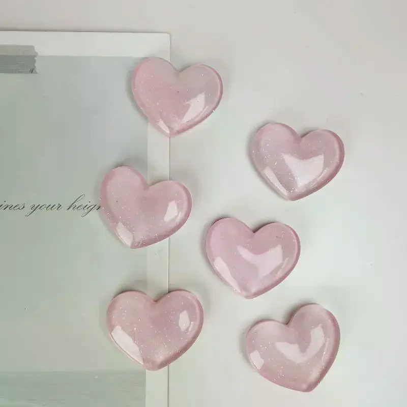 10 PCS 3D Heart Resin Color Magnetic Fridge Magnets Stickers For Photo Wall Whiteboard Message Memo Decoration