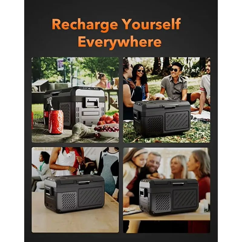 

TULX 18L Plastic Mini Portable Car Fridge Freezer 12V/24V/220V Compressor Refrigerator with -22C to 20C Temperature Range