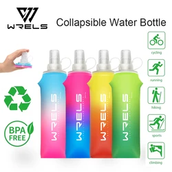 WRELS-Bouteille d'eau pliable en TPU souple, bouteille de sport en plein air, bouteille d'eau portable pour la course, le camping, la randonnée, le vélo, le fitness