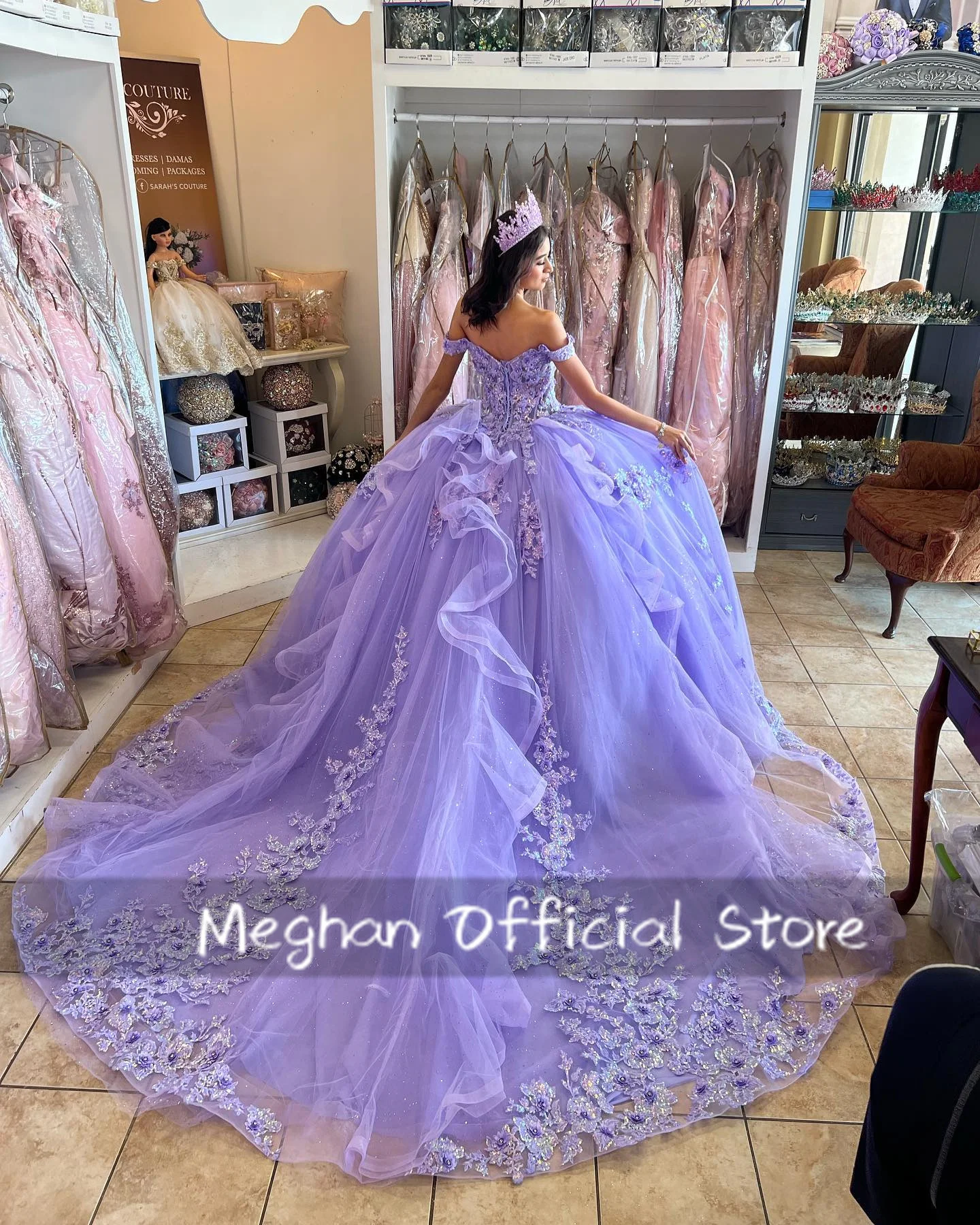 Mexico Purple Off Shoulder Ball Gown Quinceanera Dresses For Girls Beaded Appliques Graduation Birthday Party Gowns Robe De Bal