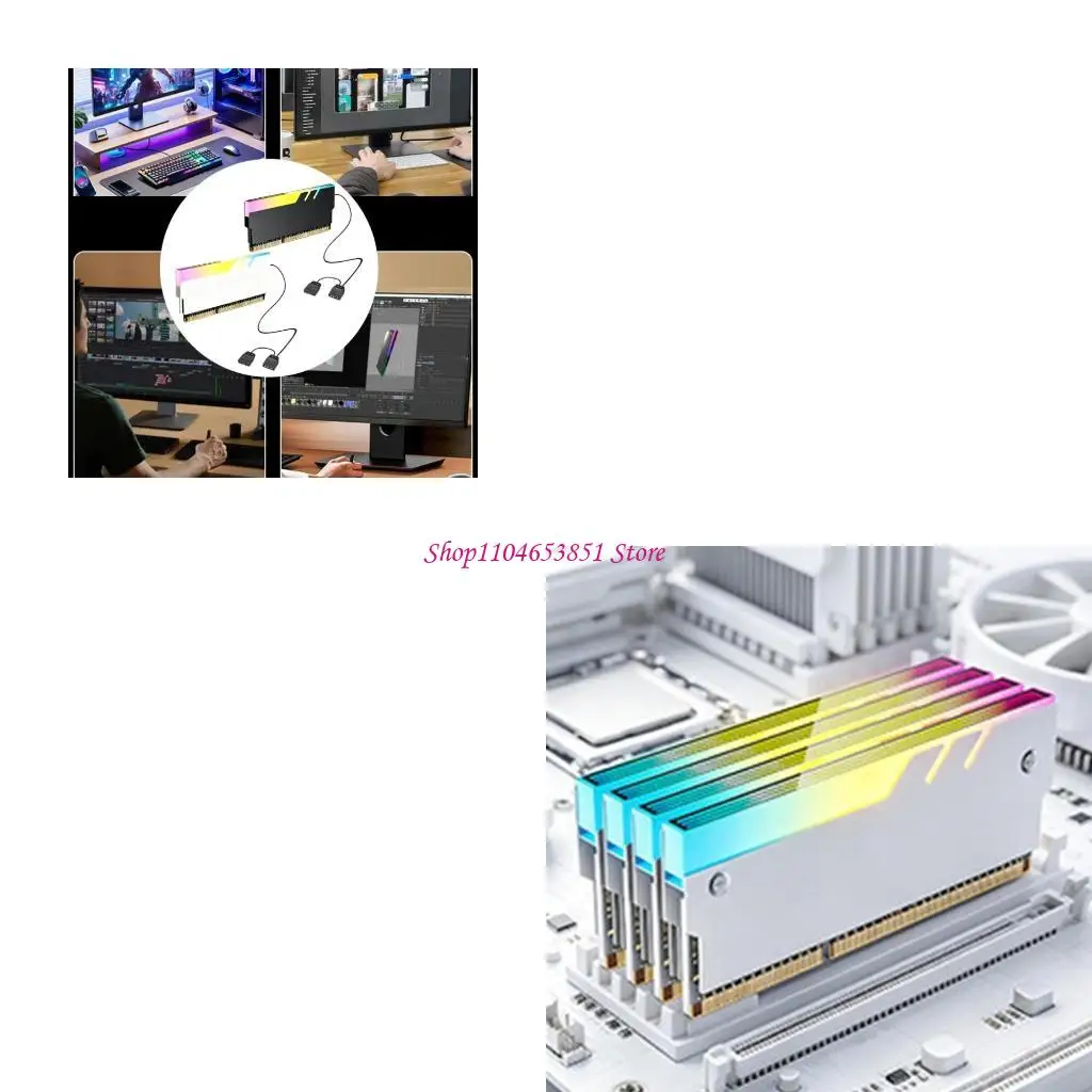 Advanced ARGB Memory Coolers Heatsink For DDR5 DDR4 DDR3 DDR2 Metal Body Provides Quiet Operation For Gaming