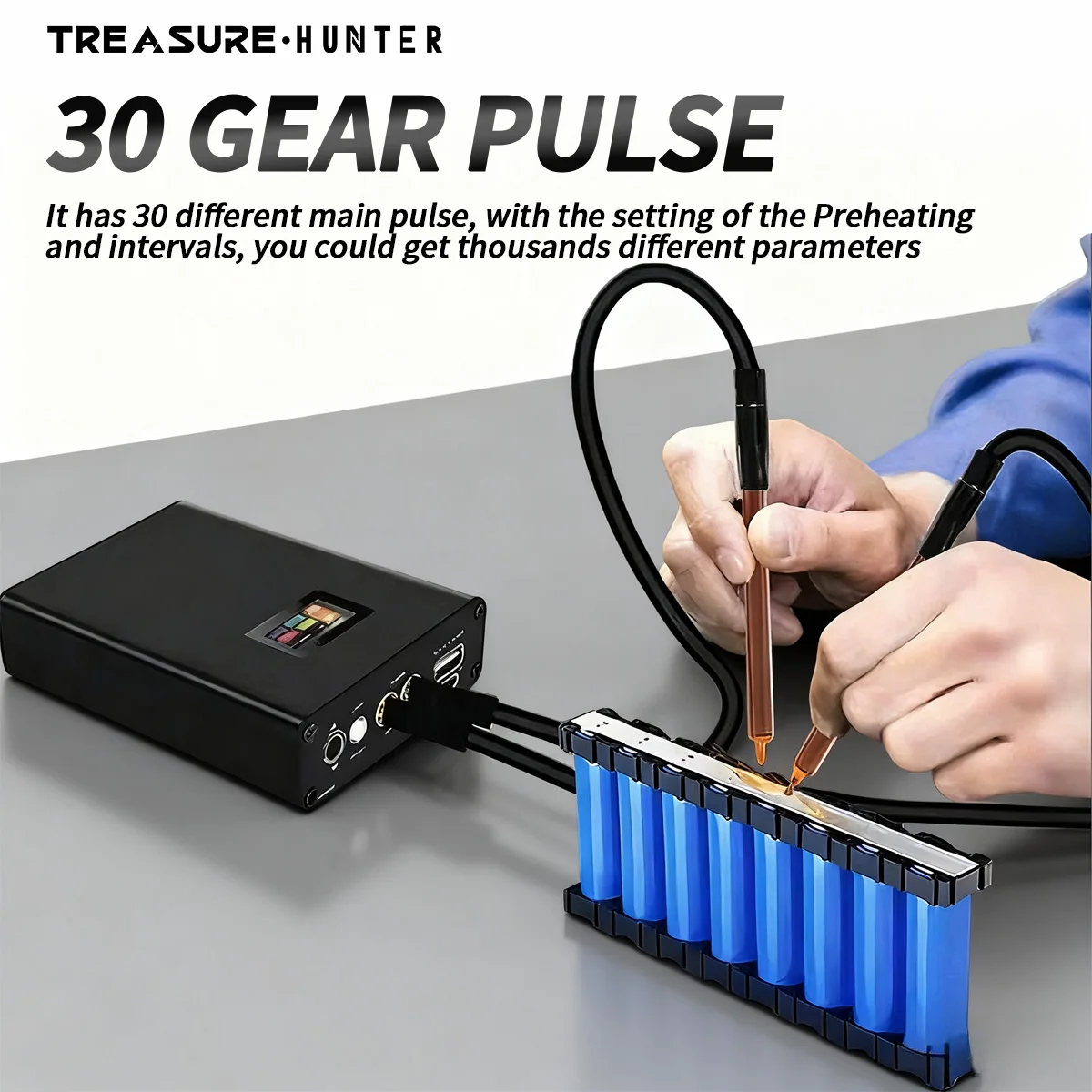 الكنز هنتر المحمولة بقعة لحام بطارية ليثيوم رقمية المحمولة عدة 30 سرعة قابل للتعديل لون عرض آلة لحام #3
