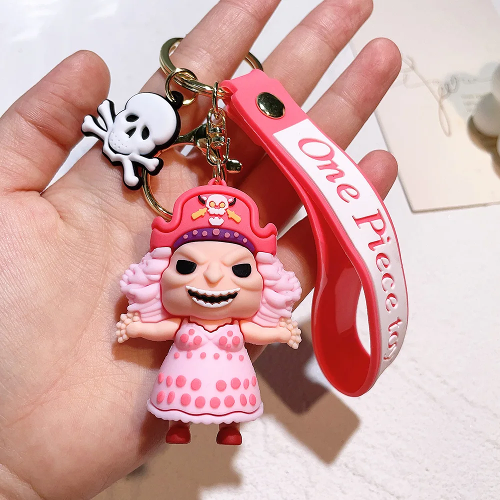 Anime One Piece Keychain Luffy Zoro Sanji Key Chain Llaveros Porte Clé Keyring Doll Bag Charm Pendent Car Keychains Women Men