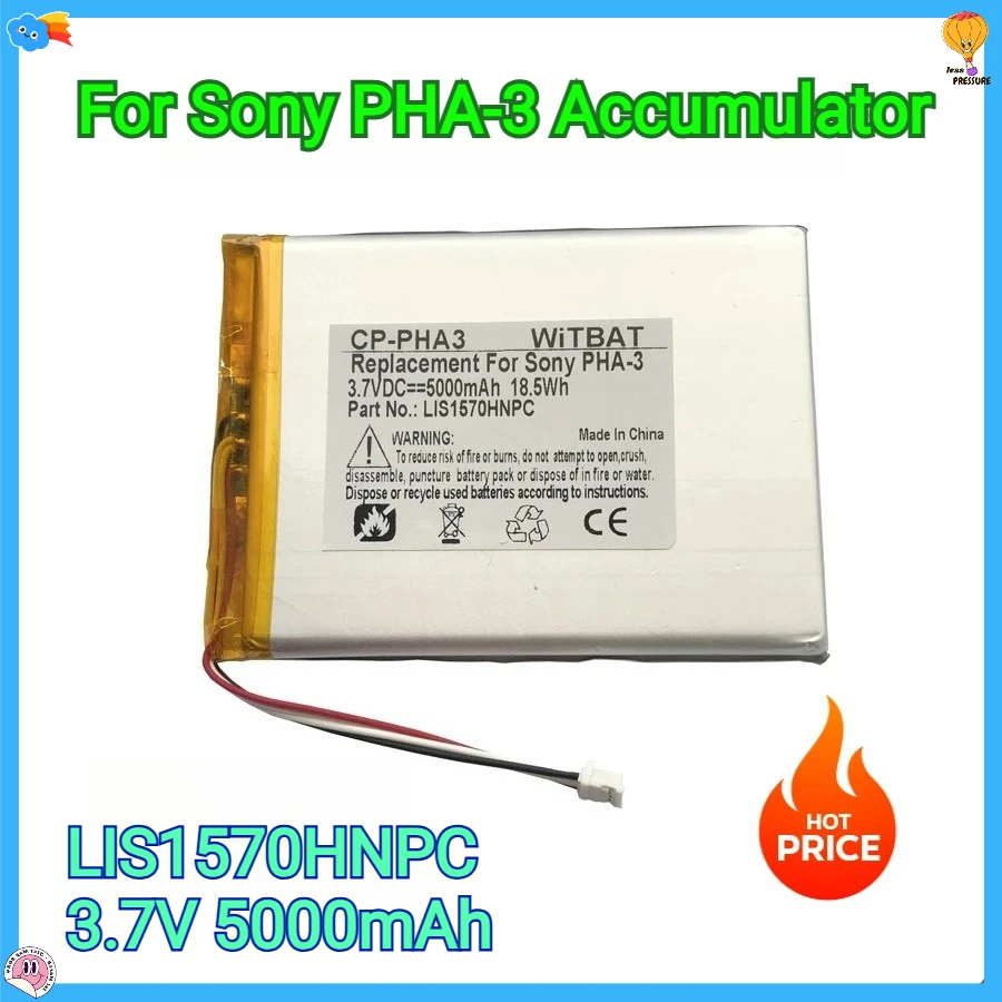 

New LIS1570HNPC Battery 3.7V 5000mAh For Sony PHA-3 Accumulator Replacement Batterie