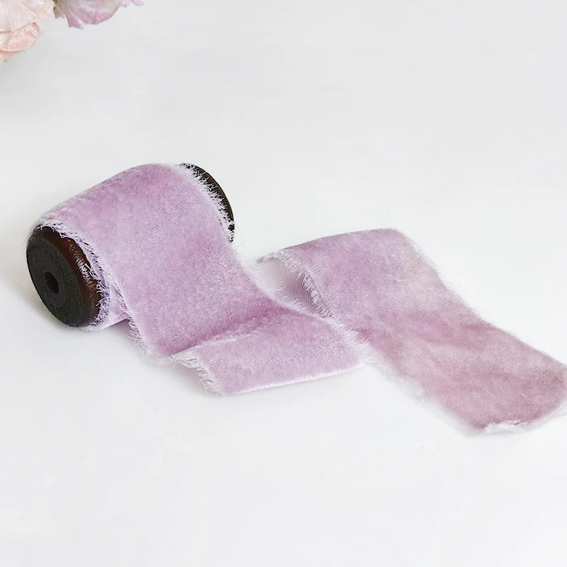 1pcs Gift Wrapping Goose Velvet Ribbon Grinding Edge Ribbon Grinding Edge Ribbon Silk Ribbon Hairy Edge Ribbon Velvet Ribbon