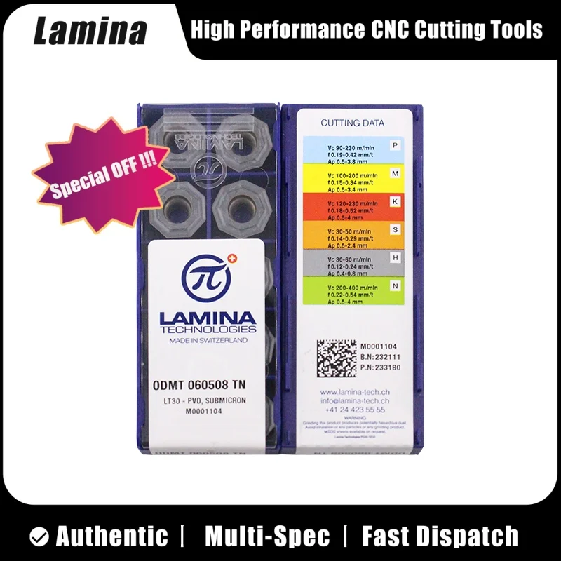 

LAMINA Original ODMT ODMT060508 TN LT30 Tool Inserts Carbide Milling Turning Milling Cutter