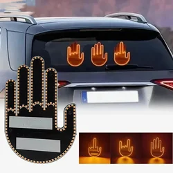 Funny Car Finger Light with Remote Road Rage Signs Middle Finger Gesture Light Auto Amber Middle Finger Warning Brake Light