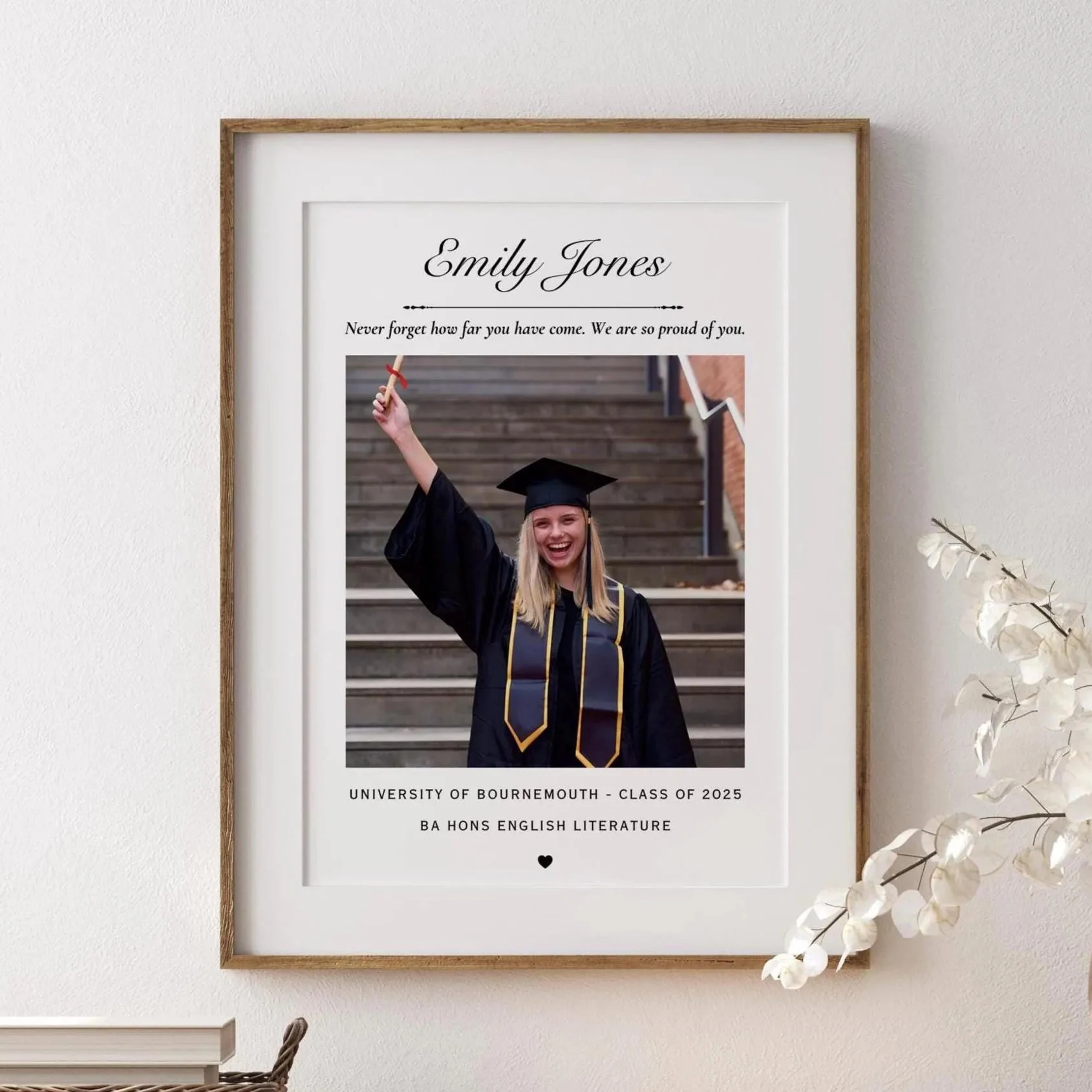 Personalized Graduation Photo Canvas Printing Custom Graduates University Name Bachelor's Degree Wall Art Posters for Home Decor