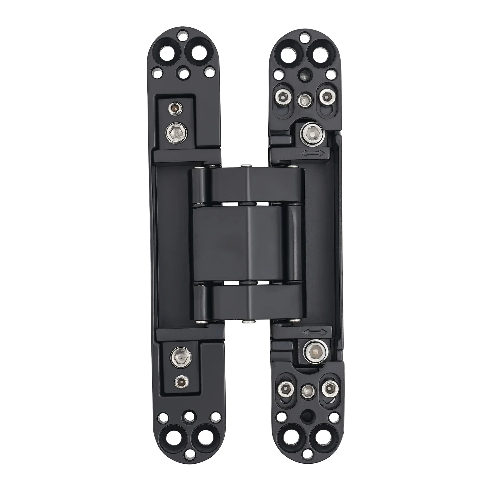 บานพับประตูแบบซ่อน 2 ชิ้น ขนาด 6 นิ้ว สีดำ บานพับโลหะผสมสังกะสีสำหรับงานหนัก บานพับแบบซ่อน