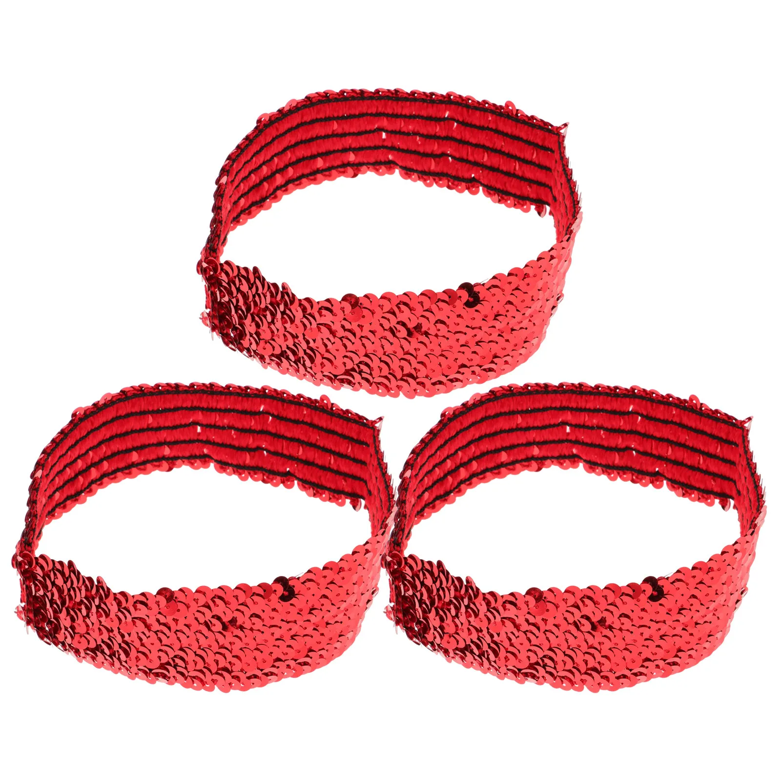 3Pcs Sequin Yoga Hairbands Stretch Elastic Sparkly Non Slip Sports Headband for Women Girls Gym Running Workout