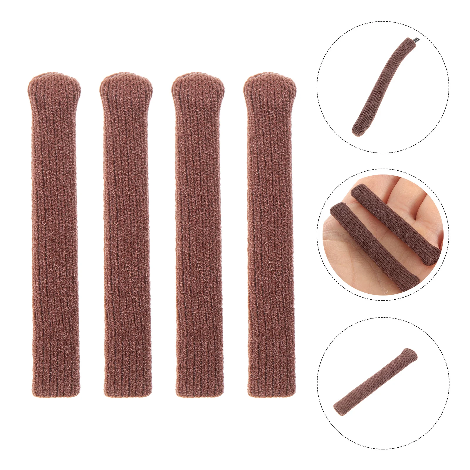 

4 Pcs Glasses Anti-slip Eyes Eyeglass Tips Sleeve Ear Grips Temples Covers Eyeglasses Light Brown Man