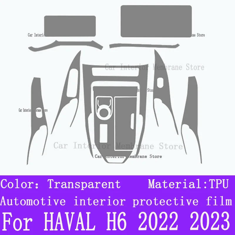 For HAVAL H6 2022 2023 Hybrid Gearbox Panel Navigation Screen Automotive Interior TPU Protective Film Cover Anti-Scratch Sticker