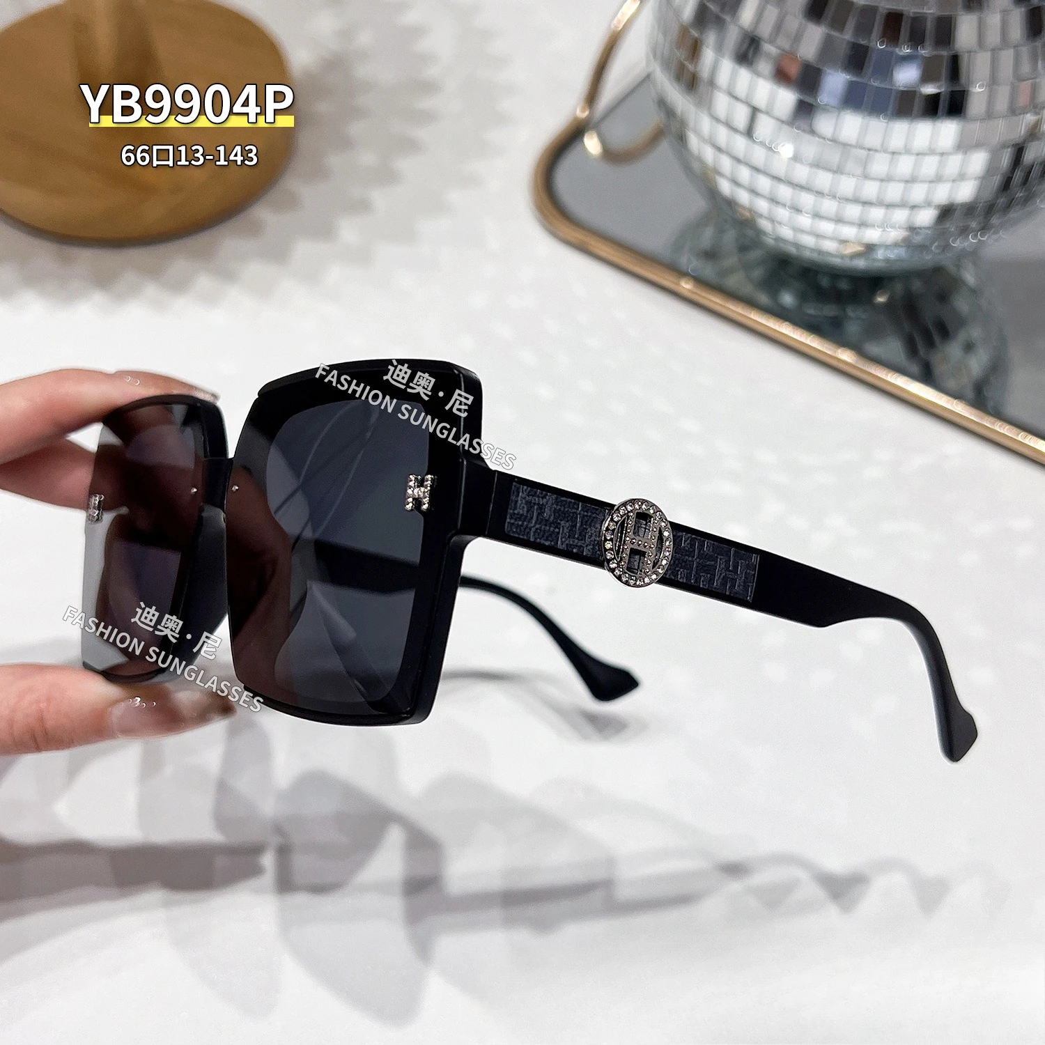 

New H fashion sunglasses polarized with diamonds, high-end light luxury sunglasses UV protection live broadcast hot sale goggles