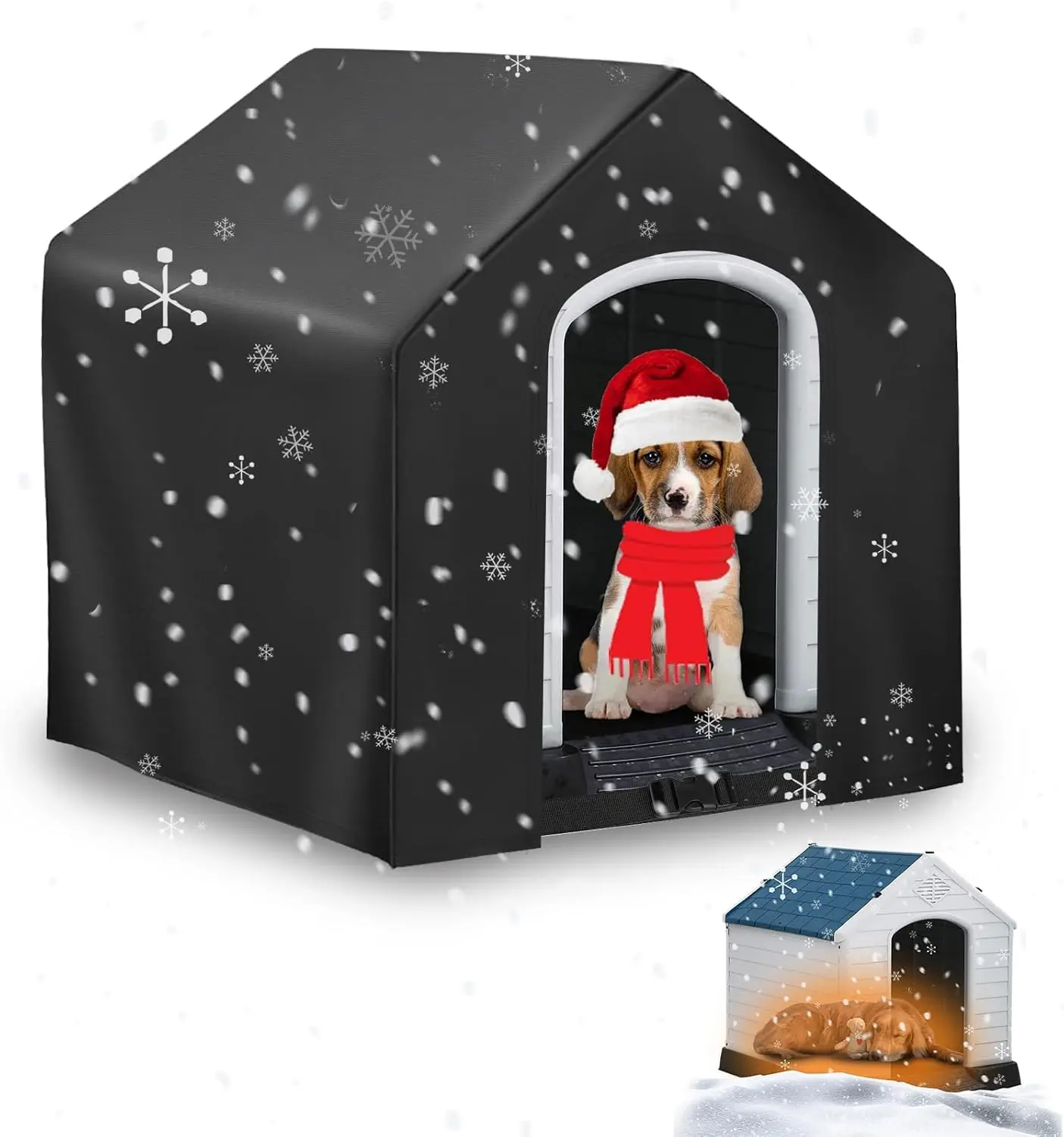 

Dog House Cover, Covers for Winter Large Dog House Outdoor Weatherproof (43x42x39in)-Only Cover