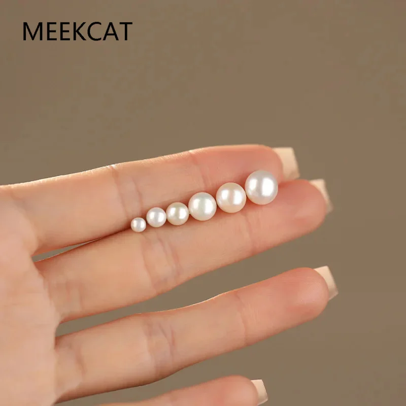 925 Sterling Silver 3/4/5/6/7/8MM Pearl Mini Stud Earrings Pendientes for Women Classic Fine Jewelry Light Luxury Accessories