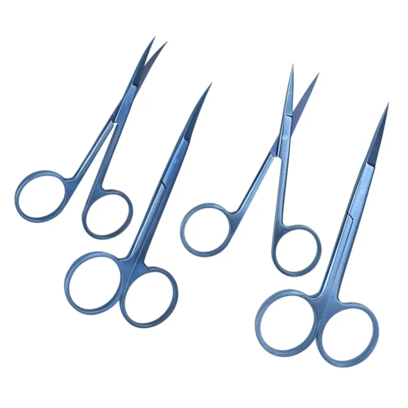 

GREATLH Titanium Alloy Eye Scissors Round Head Surgical Scissors Eyelid Surgical Tool Ophthalmic Instrument