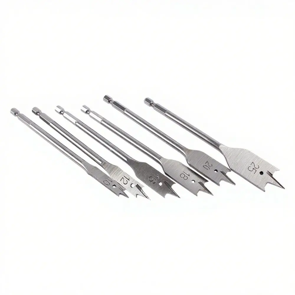 

High-carbon Steel Woodworking Tool Sets Durable Three-point Bit Set Wood Flat Drills Hexagonal Shank Long Woodworking Drill Bit