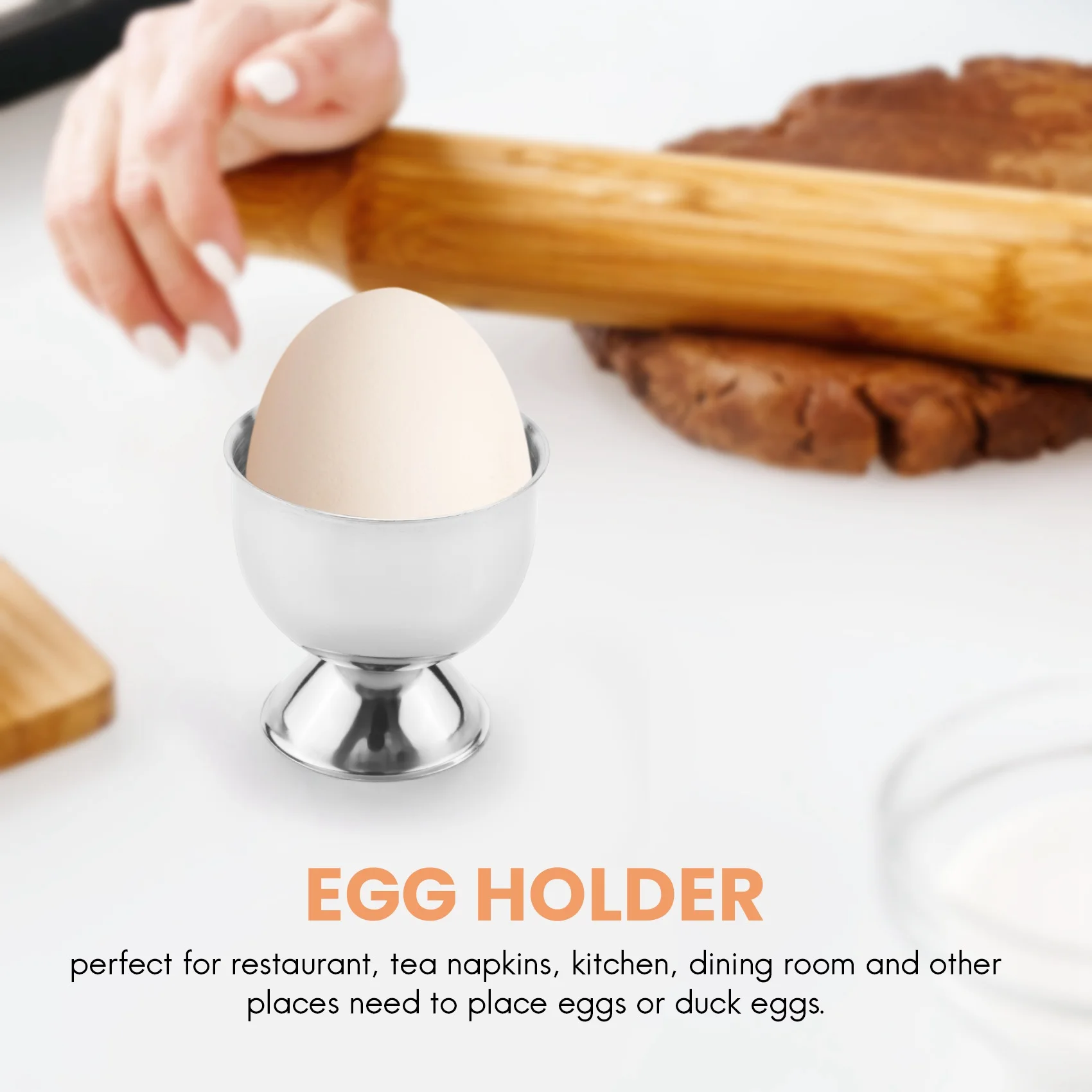 Egg Cup Tray Stainless Steel Soft Boiled Egg Cup Holder Can Be Made Of Small Wine Glasses 6 Sets-AB09