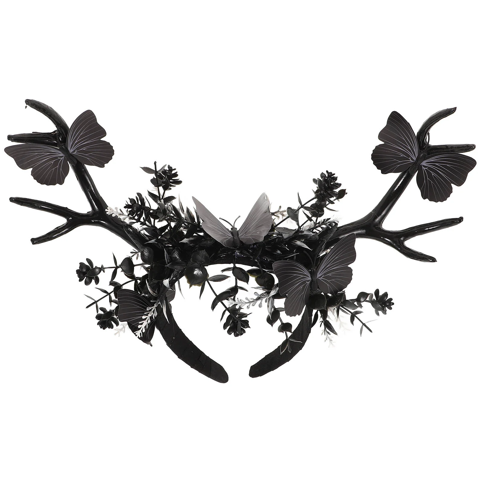 

Antler Headband Bandana Bands Party Dress up Hair Hoops Crown Black Plastic Women Headdress Bride