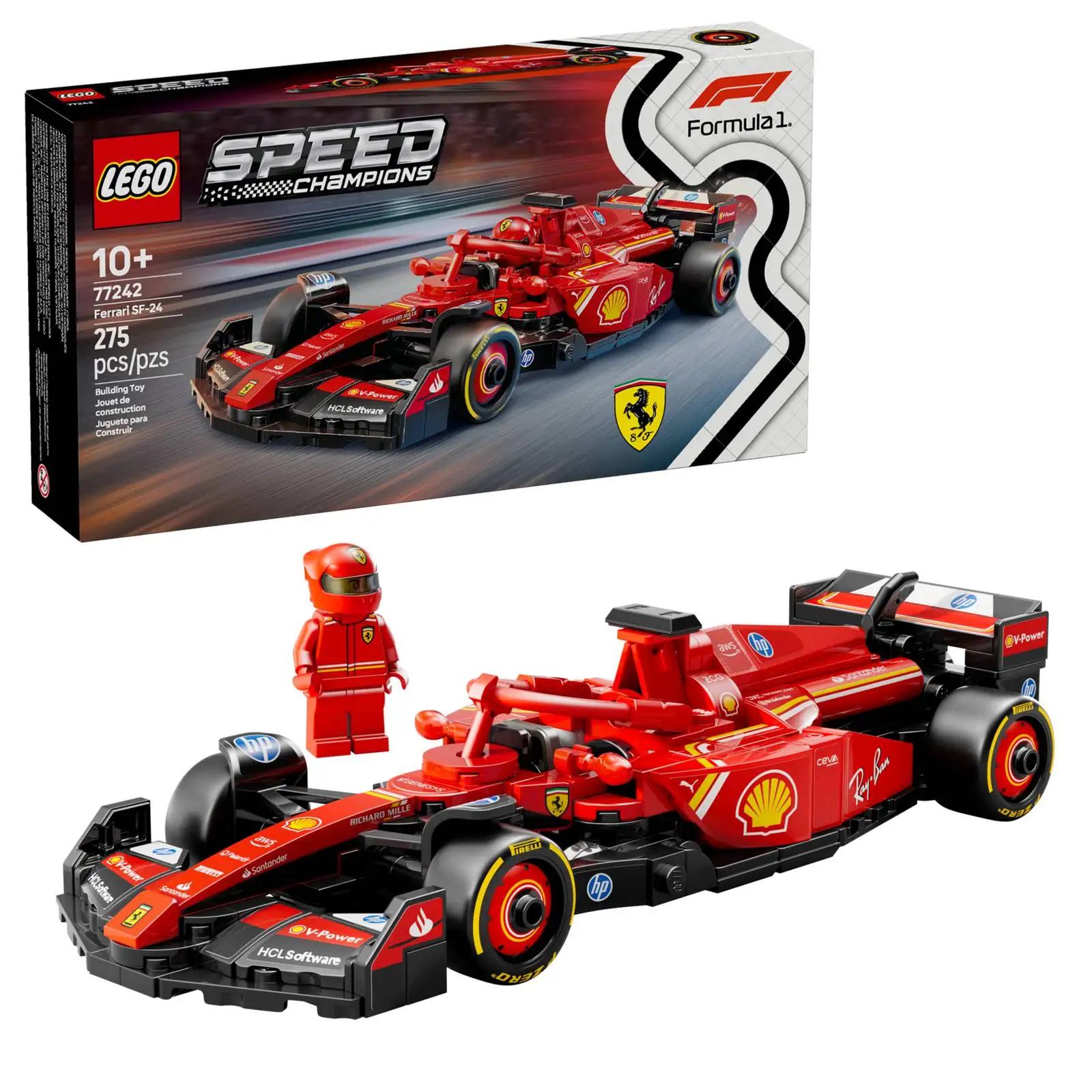 

LEGO Speed Champions Ferrari SF-24 F1 Race Car Toys Building Sets Formula 1 Ferrari F1 Model Car Kits Gift for Fans Gift 77242