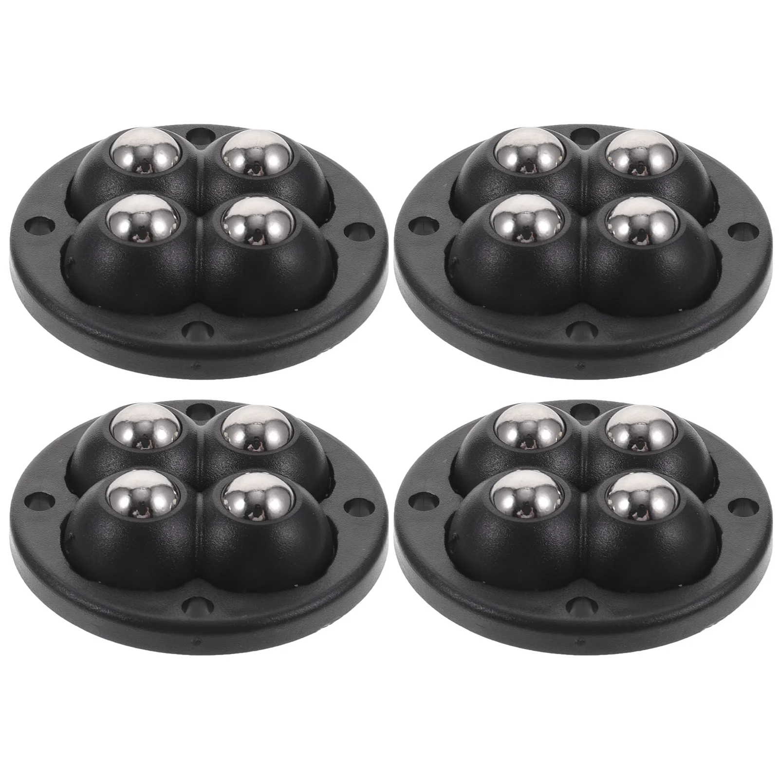 Mini Caixas De Armazenamento De Aço Inoxidável ABS, Nenhuma Lata De Lixo De Perfuração, Rodízios auto-adesivos, Rodas, 4 Pcs