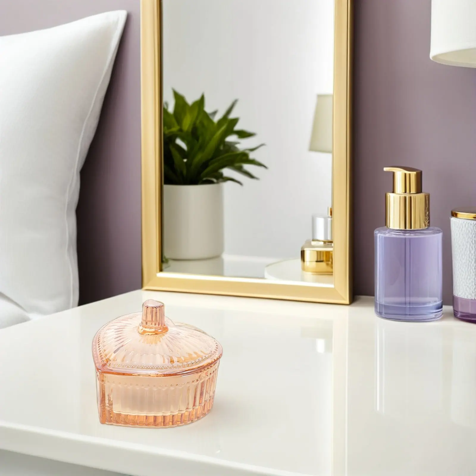 

Стеклянный контейнер для пудры в форме сердца, портативный, моющийся, органайзер для пуховки, футляр для рассыпчатой пудры, натуральный дизайн