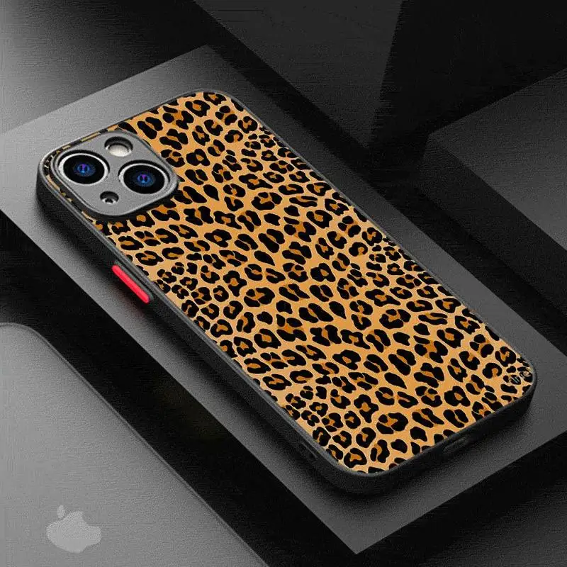 Custodia per telefono con stampa leopardata creativa Ins per iPhone 15 Pro Max 14 Plus 12 13 11 Pro Max SE 7 8 14 Pro XR XS X 15Pro 12 Mini custodie