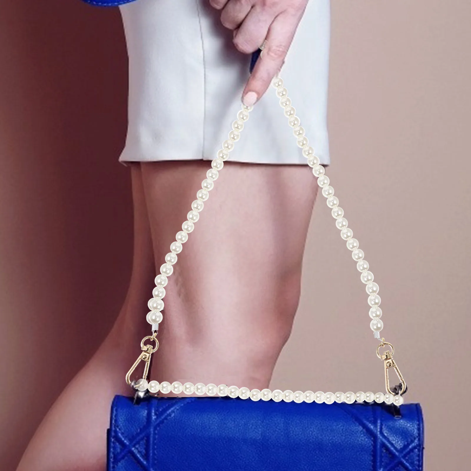 진주 가방 체인 프리미엄 소재 핸드백 숄더 스트랩 간편 설치 제거 DIY 클러치 핸드백 액세서리 진주 가방 체인