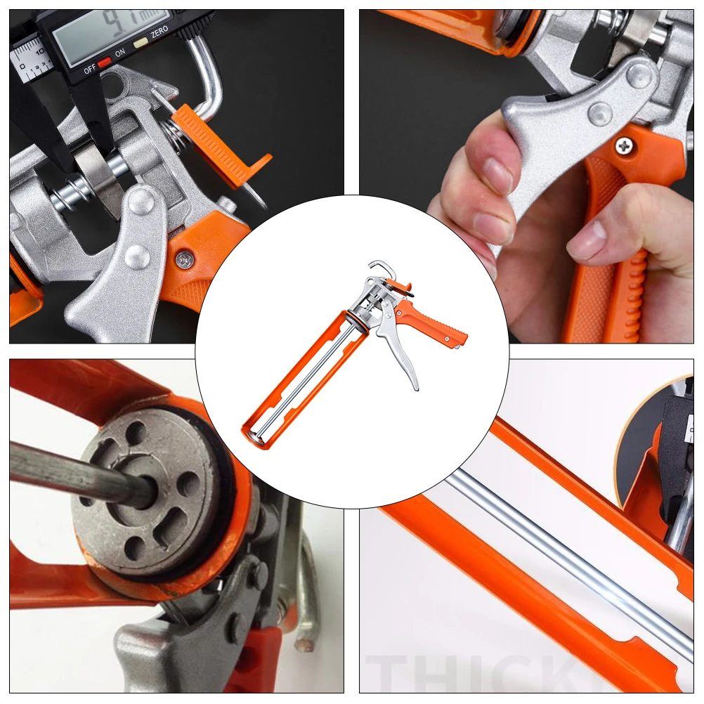 

1Pcs Thickened Rotary Glass Glue Shooter Household Caulking Tool Orange Construction Glue Dispenser Manual Adhesive Applicator