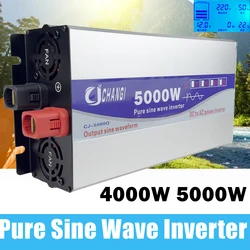 4000/5000W Pure Sine Wave Inverter Power DC12V 24V To AC220V Voltage 50/60HZ Voltage Power Converter USB Charger Solar Inverter