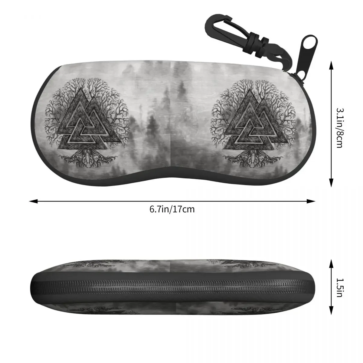 Valknut And Tree Of Life Yggdrasil Shell Eyeglasses Protector Cases Fashion Sunglass Case  Norse Glasses Pouch