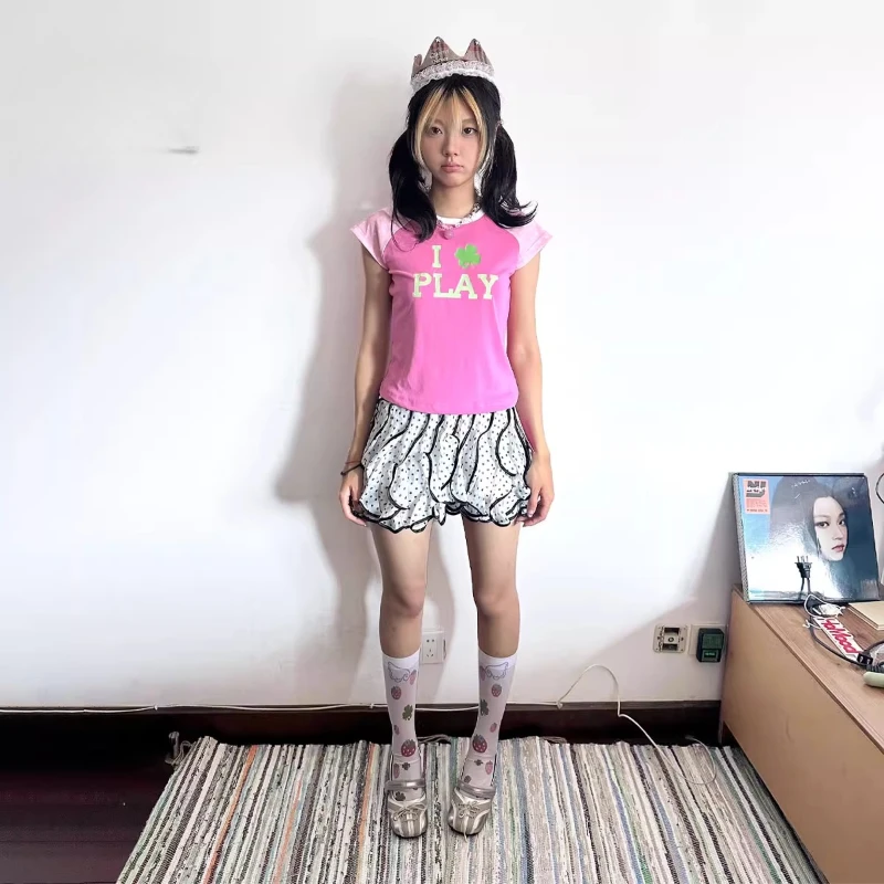 Japanese 2025 Autumn New Fruit Print Women's Mid-Calf Socks Original Design Sweet Cute Versatile Age-Reducing Y2K Hosiery Ladies