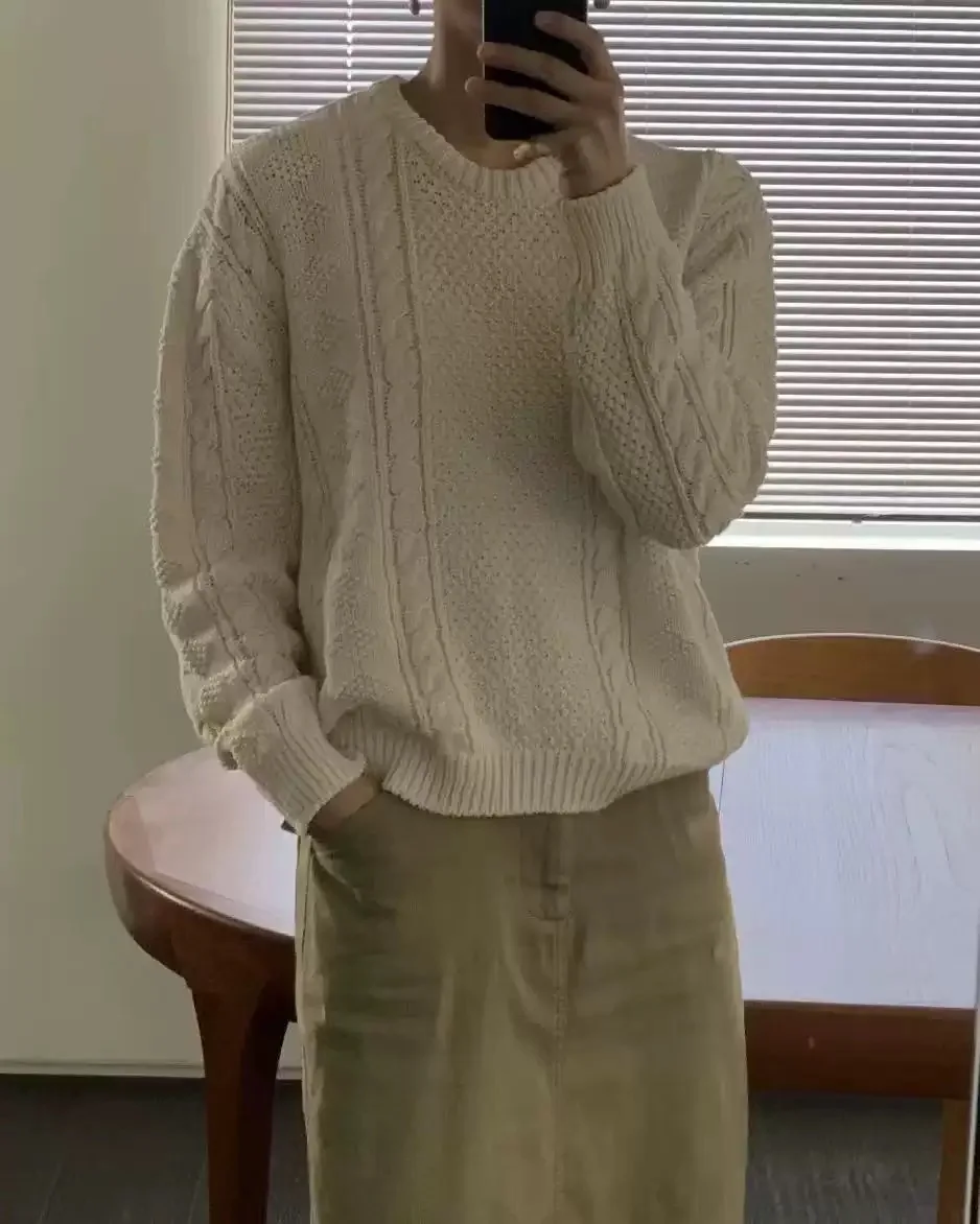 

PREON Commuter Sle Knitted Sweater round Ne Twist Cotton Long Sve Women's Casual Faion Autumn Winter New Arrival