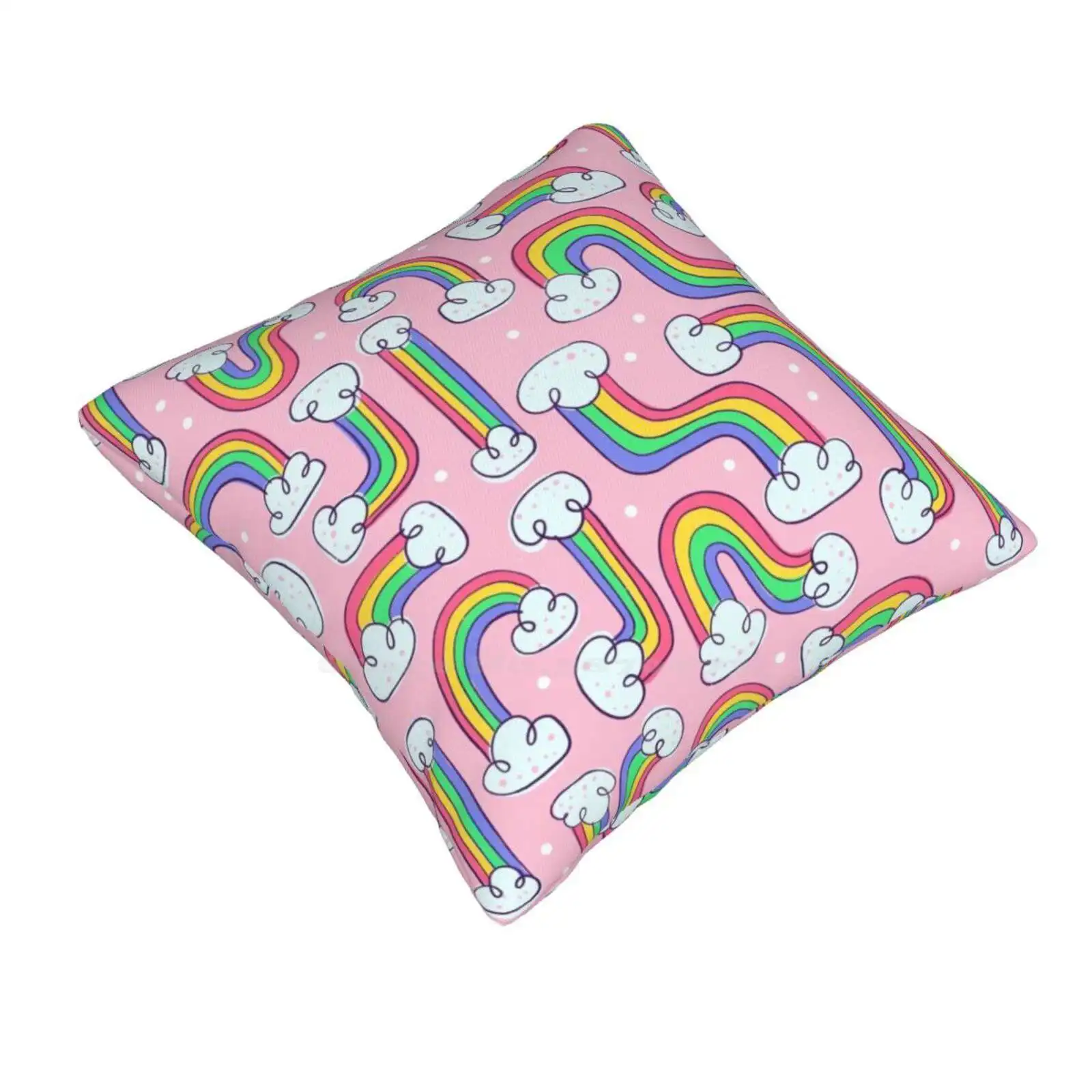 Curvy Rainbows Bedroom Office Hug Pillowcase Pride Rainbows Pattern Repeat Creative Cute Kids Adults Red Yellow Green Blue