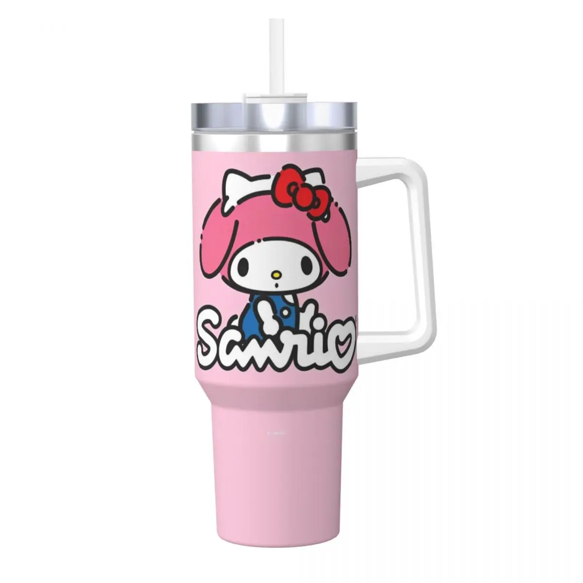 Miniso Sanrio My Melody Stainless Steel Tumbler Anime Cartoon Thermal Mug With Straws and Lid 40oz Mugs Cup Drinks Water Bottle