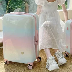 New 20/24/26/28/30 inches women spinner brand trolley bag men large capacity travel suitcase girls lovely rolling luggage