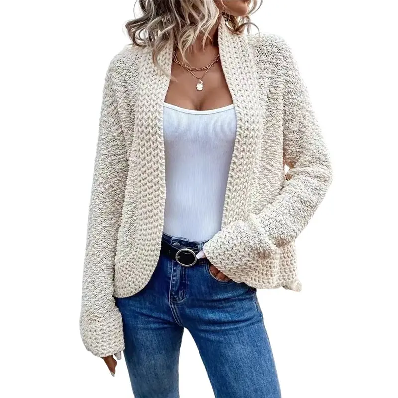

B24B Women's 2025 Fashion Casual Open Front Long Sleeve Chunky Knit Cardigan Sweaters Outerwear Coats