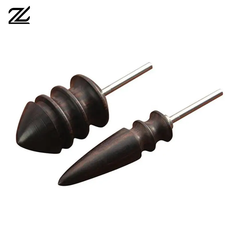 1pcs Leather Edge Electric Polishing Slicker Flat/Pointed Head Sandalwood Leathers Craft DIY Tools Tip Burnisher Wood Craft Tool