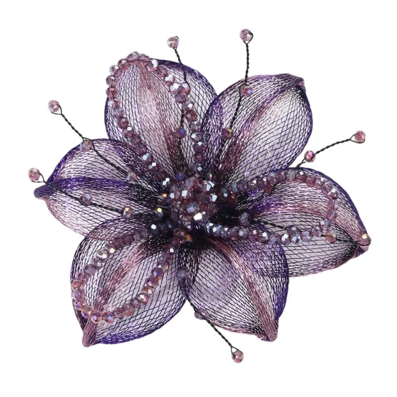 5asd Crystal Flower Artistic Applique for Hair Clip Clothes Hat Sewing Brooch DIY Scarf Wedding Dress Decors Accessories