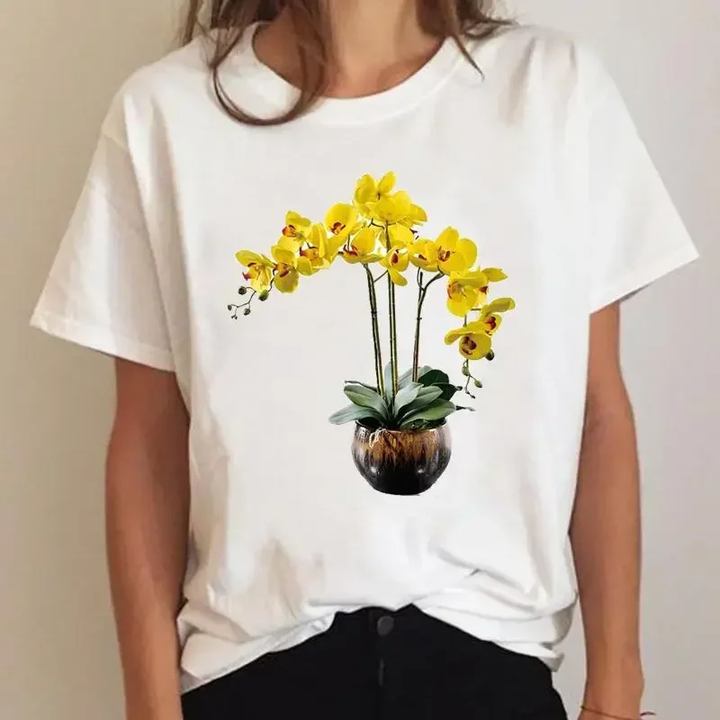 Tee Short Sleeve Plant 90s Trend Cute Ladies Summer Graphic T Shirt Print Clothing Clothes T-shirt Women Cartoon Female Top